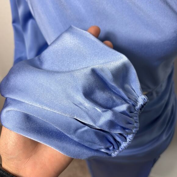 HELLO MOLLY CLASSY GIRL MIDI DRESS BLUE ONE SHOULDER CUT OUT SIZE SMALL NEW - Picture 6 of 9